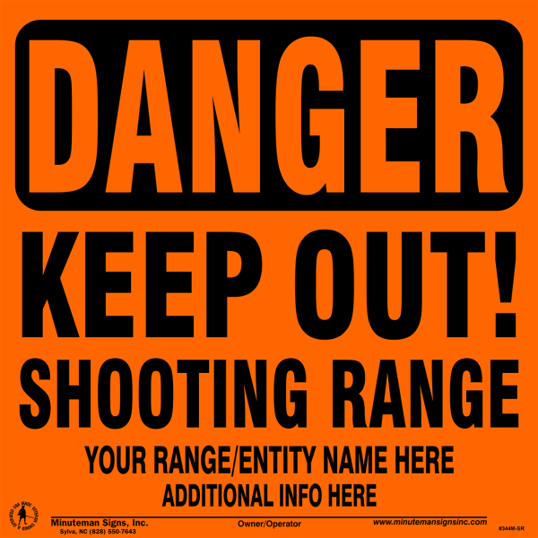 Danger Keep Out Shooting Range Orange ALUMINUM Sign - Image 2