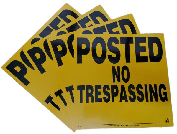 Posted No Trespassing POLY Sign - Image 3