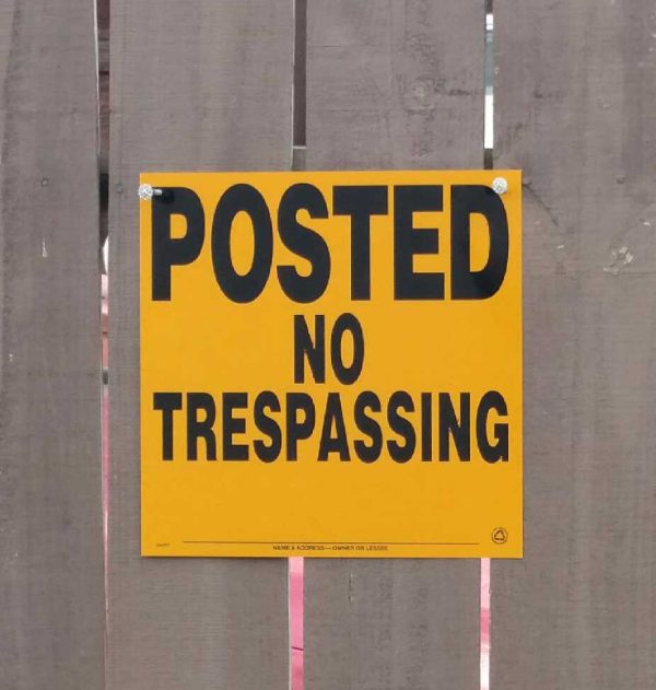 Posted No Trespassing POLY Sign - Image 2