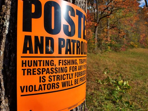 Orange Posted and Patrolled ALUMINUM Posted Sign - Image 2