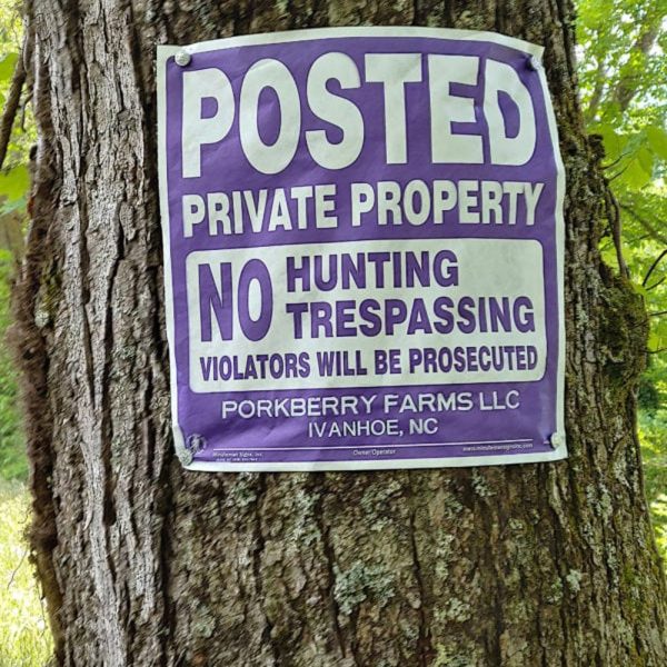 Posted Private Property No Hunting Trespassing Violators will be Prosecuted Purple Tyvek Sign - Image 3