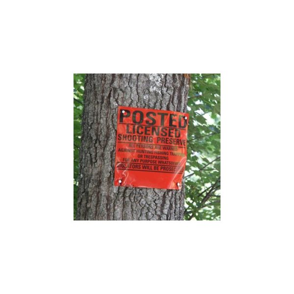 Roll of Custom Red Vinyl Posted Licensed Shooting Preserve Signs - Image 3