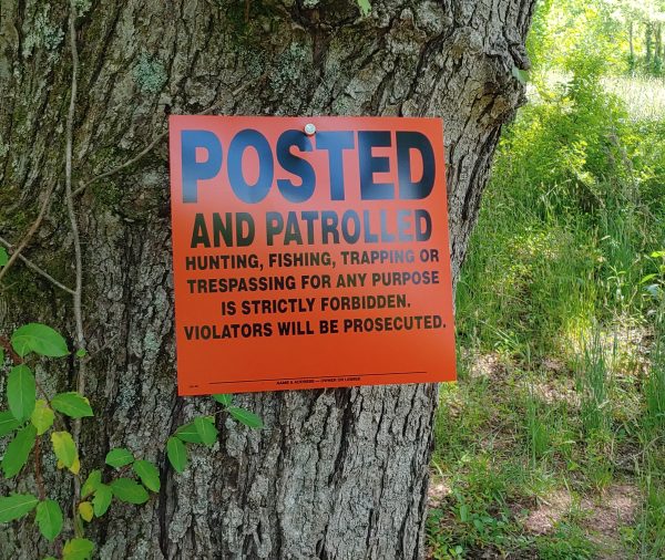 Orange Posted and Patrolled ALUMINUM Posted Sign - Image 4