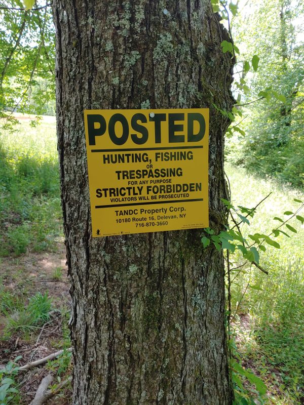 Minuteman Original Posted Hunting, Fishing or Trespassing Yellow/ Orange POLY Sign - Image 3