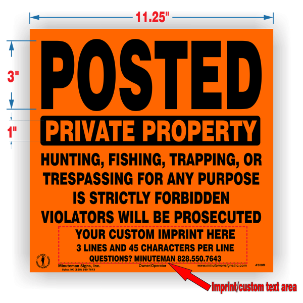 Posted Private Property Sign Yellow Semi-Rigid POLY - Image 5