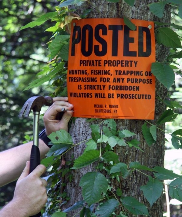 Posted Private Property Sign Yellow Semi-Rigid POLY - Image 8