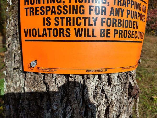 Orange Posted and Patrolled ALUMINUM Posted Sign - Image 5