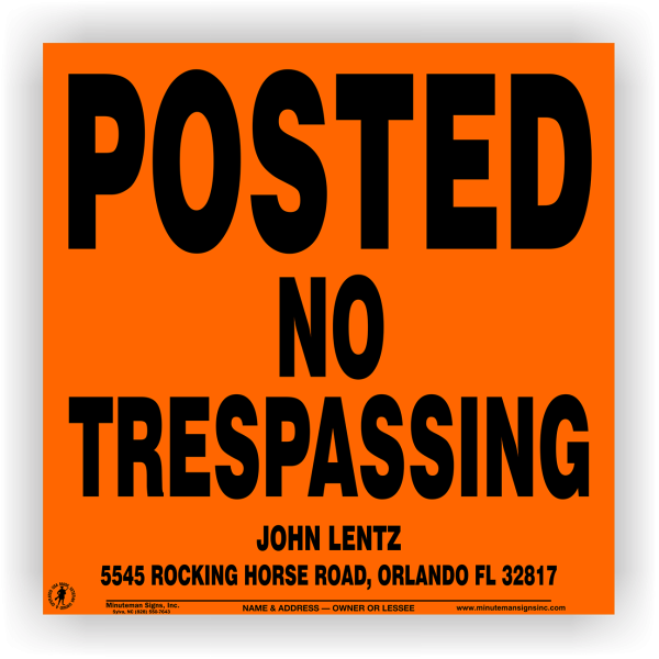 Posted No Trespassing ALUMINUM Sign - Image 2