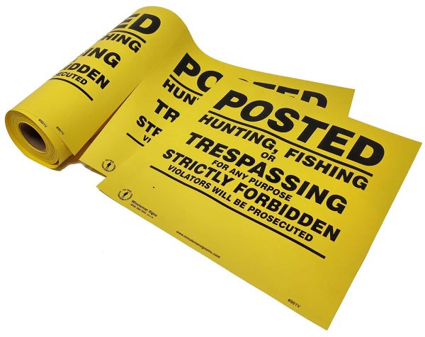 Yellow Heavy Gauge Flexible Vinyl Posted Sign