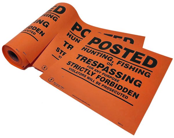 Orange Heavy Gauge Flexible Vinyl Posted Sign