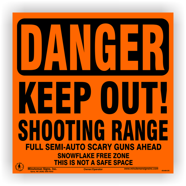 Danger Keep Out Shooting Range Orange ALUMINUM Sign - Image 3